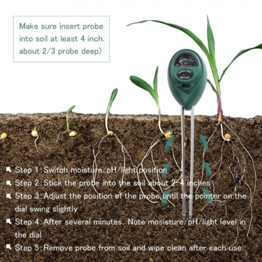 3-in-1 Ph Meter for Soil for Plant Care & Gardening - Image 2